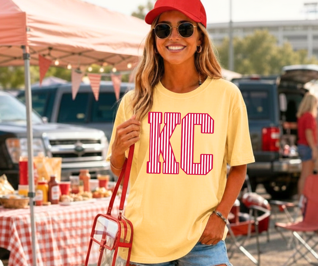 DTF TRANSFER ONLY - Red/White KC Stripe