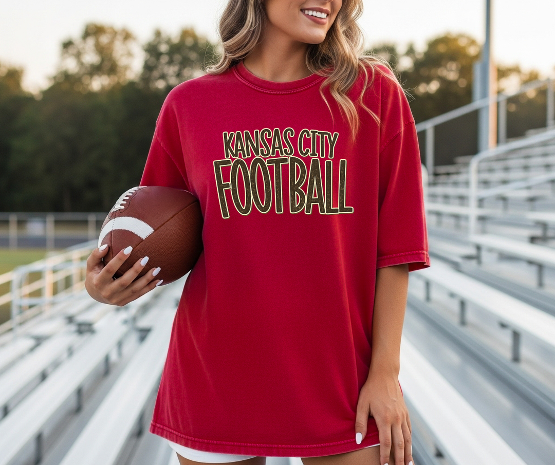DTF TRANSFER ONLY - Basic Distressed Kansas City Football