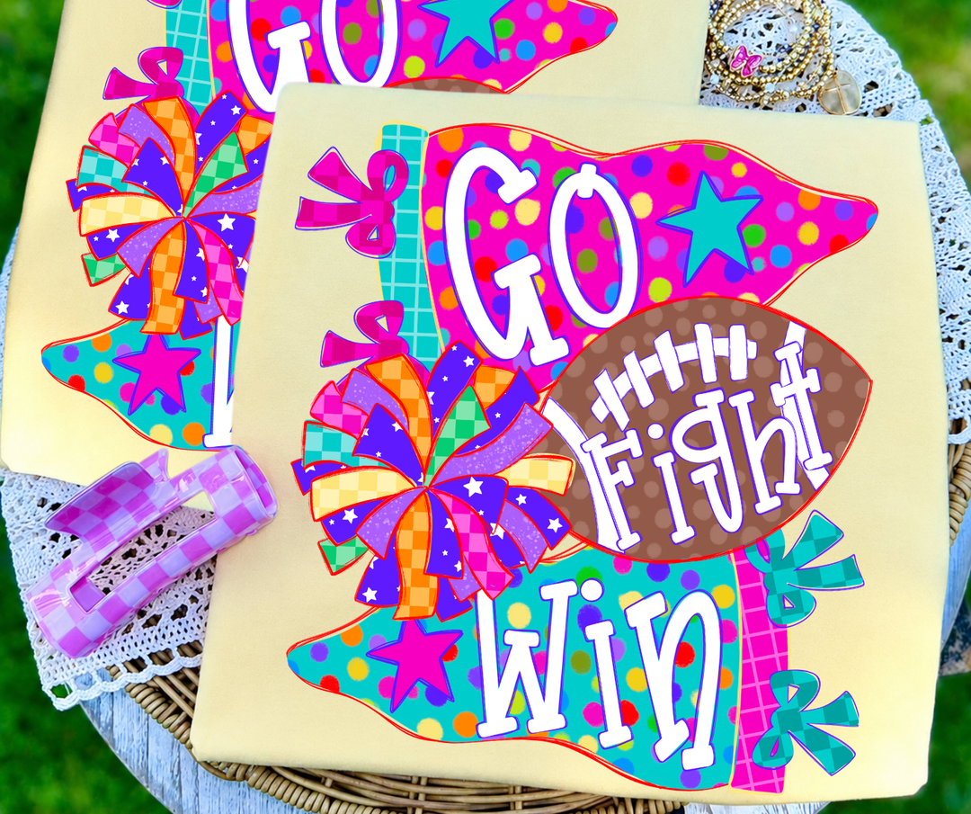 DTF TRANSFER ONLY - Go, Fight, Win Pennants