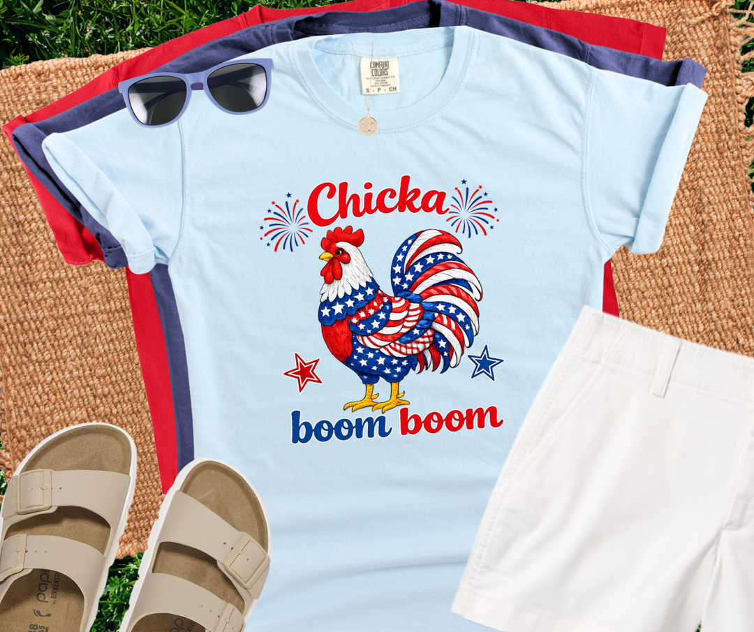 DTF TRANSFER ONLY - Patriotic Chicka Boom