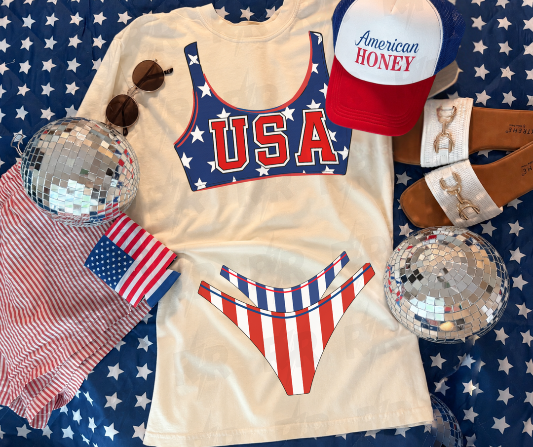 DTF TRANSFER ONLY - USA Bikini Cover Up