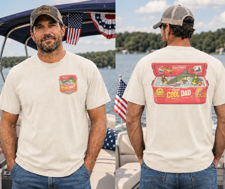 DTF TRANSFER ONLY - Pocket/Back Reel Cool Dad