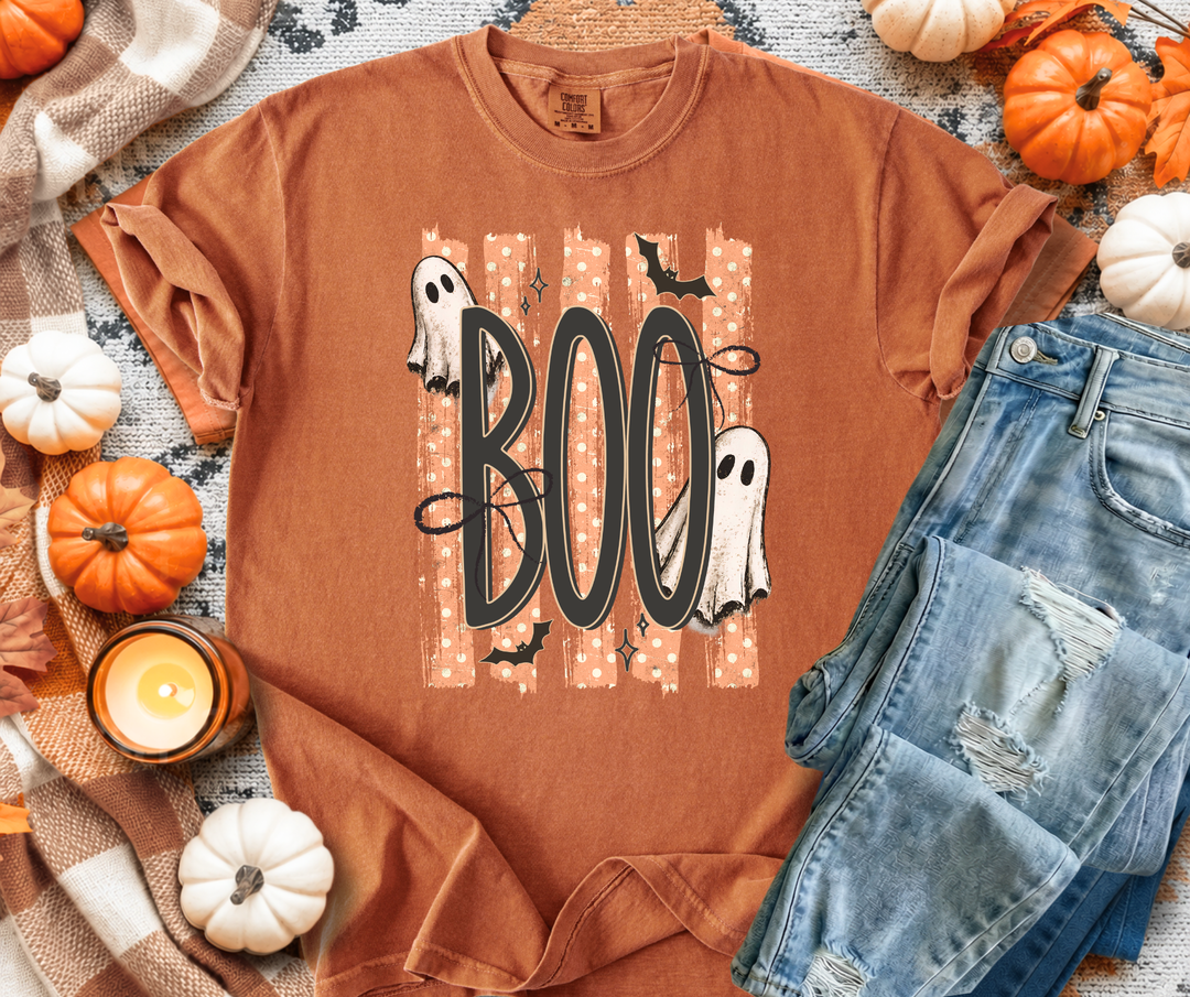 DTF TRANSFER ONLY  - Distressed Striped Boo
