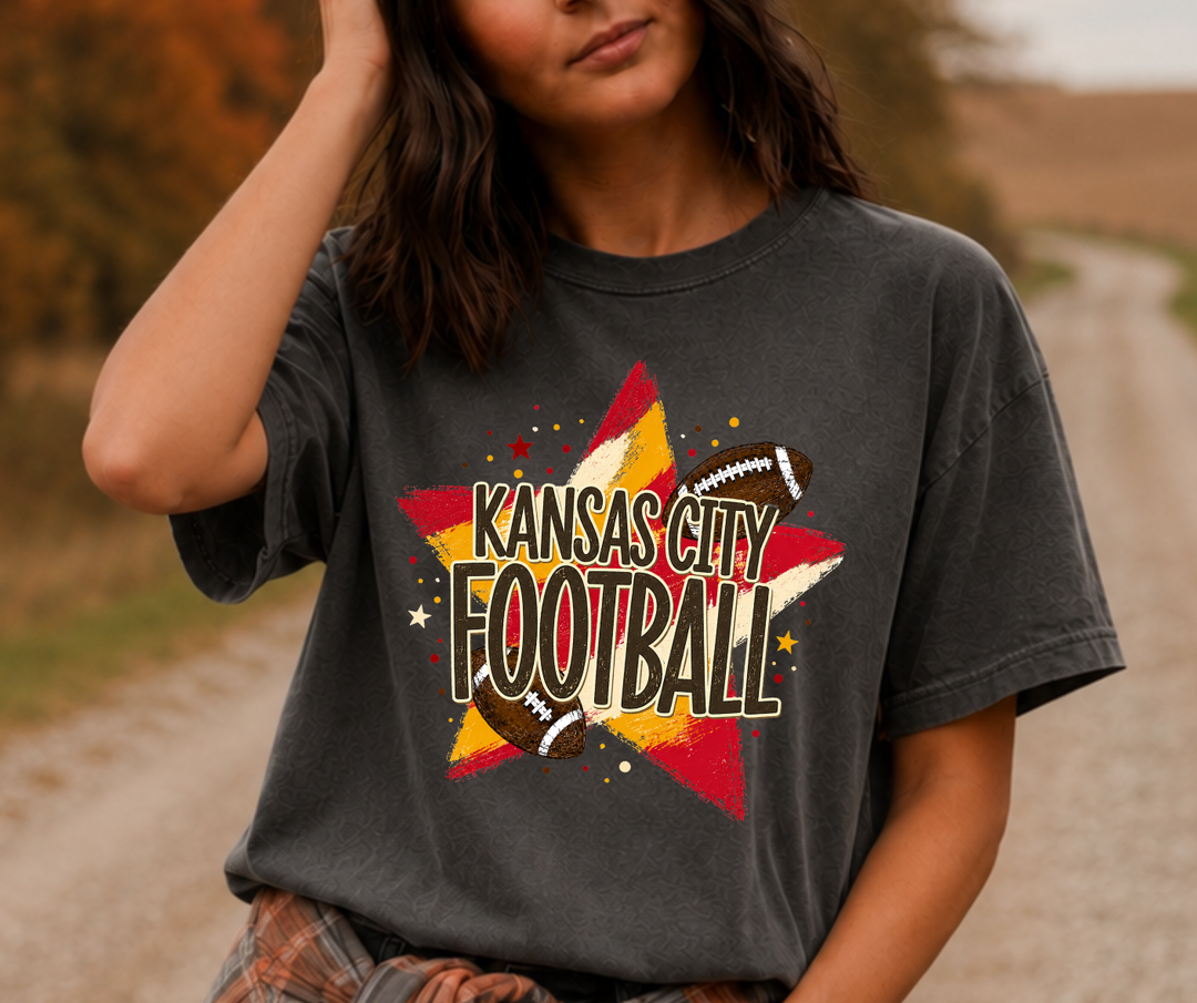 DTF TRANSFER ONLY - Distressed Kansas City Football Star