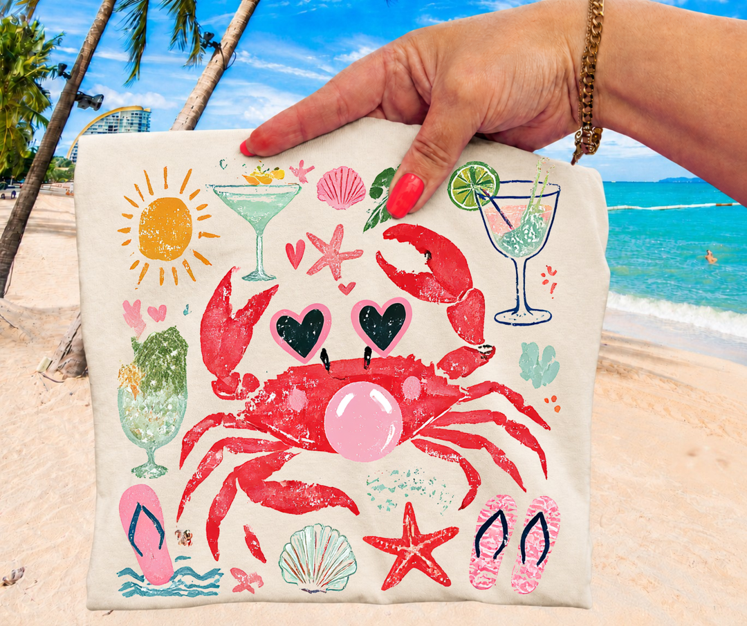 DTF TRANSFER ONLY - Distressed Beach Crab
