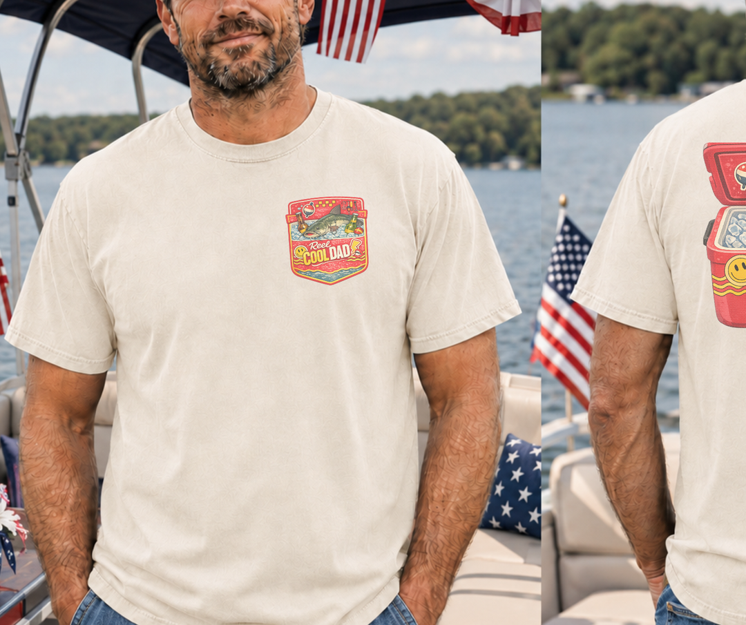 DTF TRANSFER ONLY - Pocket/Back Reel Cool Dad