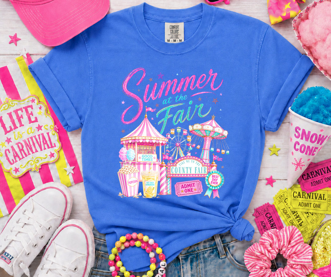 DTF TRANSFER ONLY - Generic Summer at the Fair (Pink)