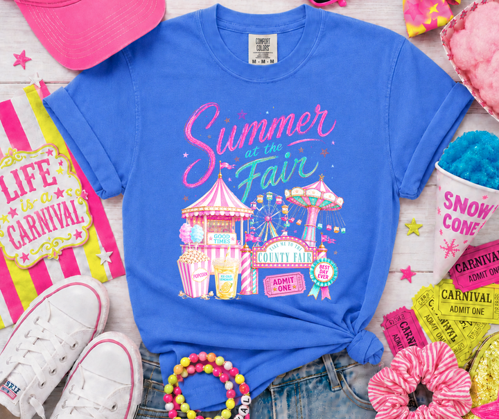 DTF TRANSFER ONLY - Generic Summer at the Fair (Pink)
