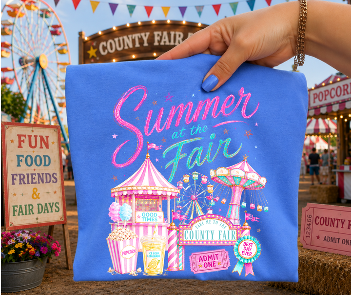 DTF TRANSFER ONLY - Generic Summer at the Fair (Pink)