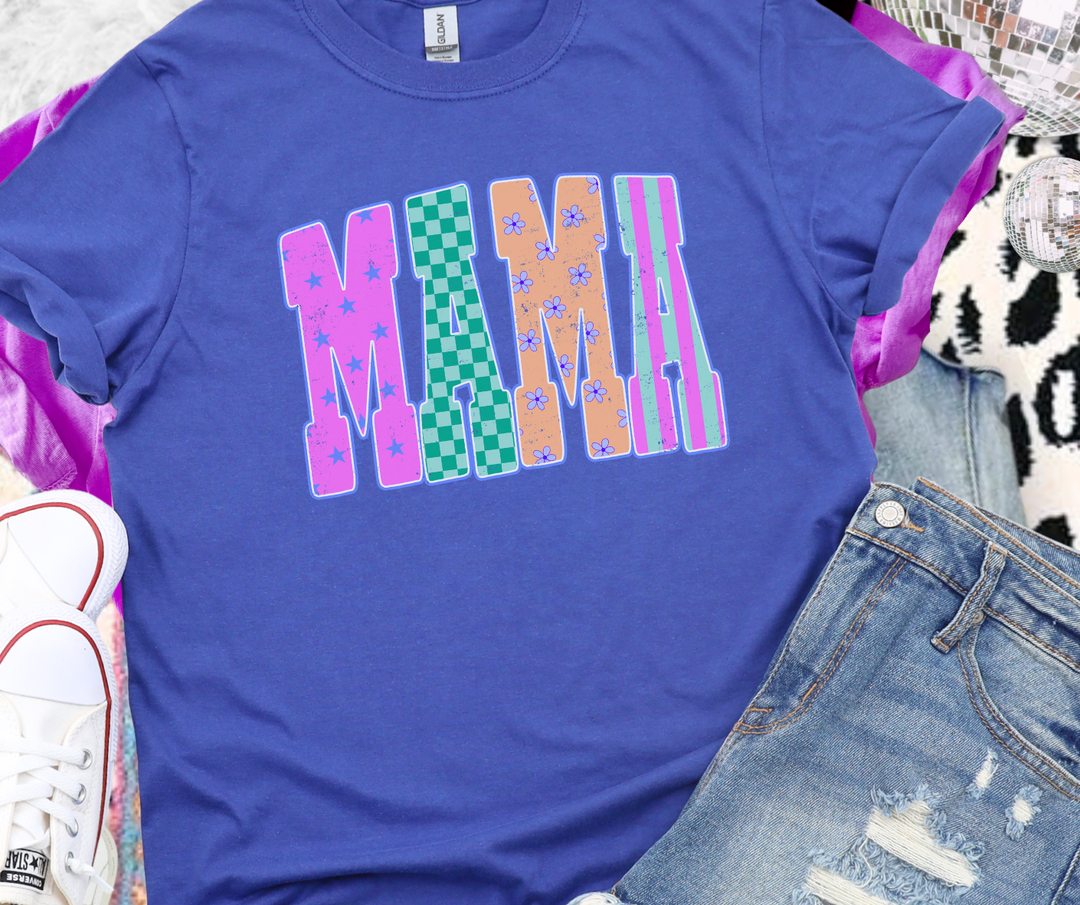 DTF TRANSFER ONLY - Colorful Patterned Mama