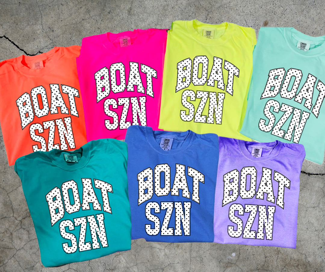 DTF TRANSFER ONLY - Polka Dot Letters Boatin' Szn