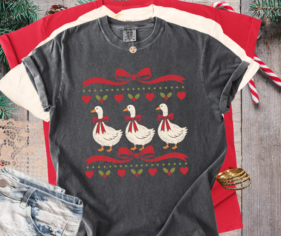DTF TRANSFER ONLY  - Christmas Geese