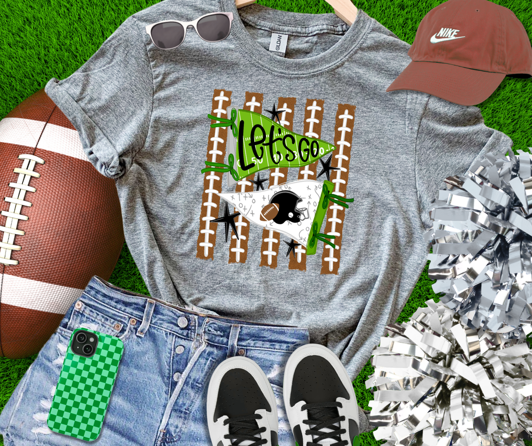 DTF TRANSFER ONLY  - Let's Go Football Pennants