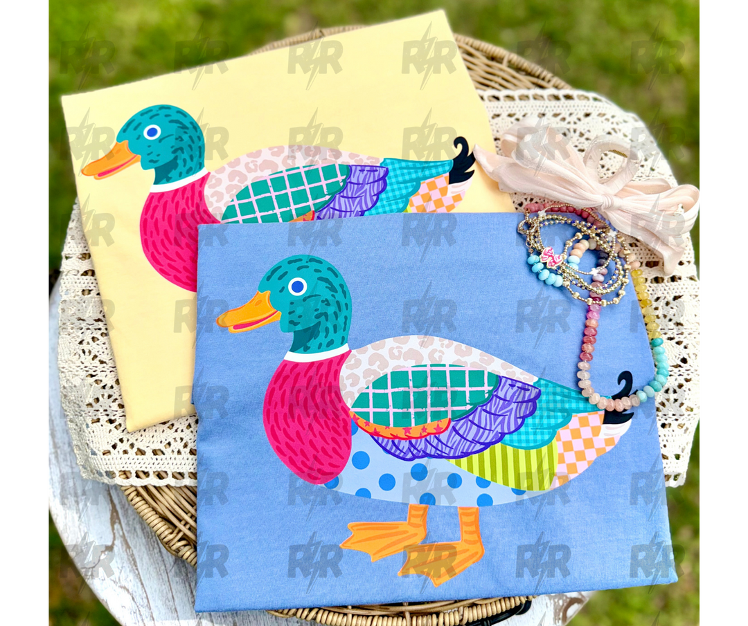 DTF TRANSFER ONLY - Abstract Patchwork Mallard