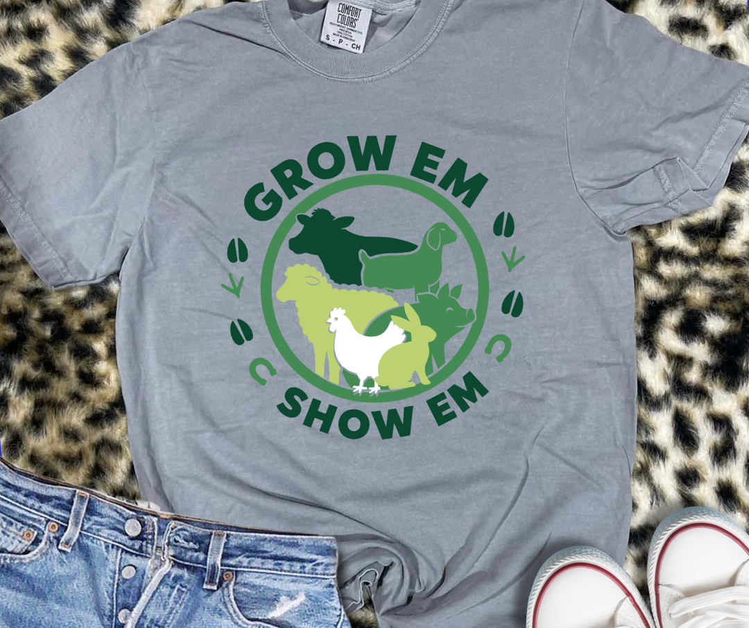 DTF TRANSFER ONLY - Green Circle Grow Em, Show Em