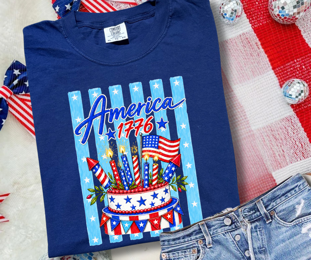 DTF TRANSFER ONLY - America Birthday Cake
