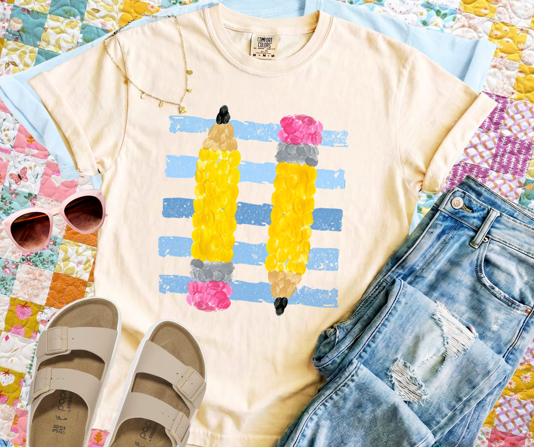 DTF TRANSFER ONLY - Watercolor Pencils Tee