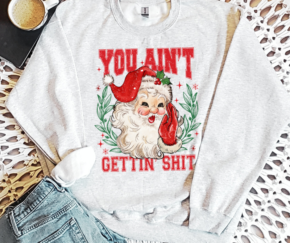 DTF TRANSFER ONLY  - Santa You Ain't Gettin Shit