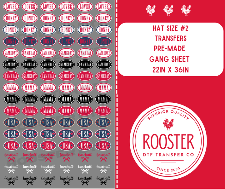 DTF TRANSFER ONLY  - TRUCKER HAT PRE-MADE GANG SHEET #2 (22x36in)