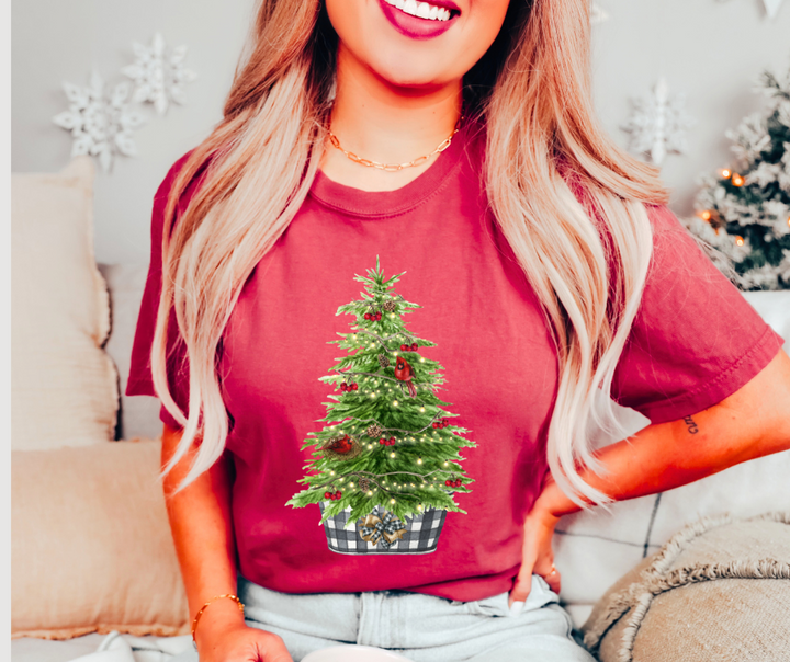 DTF TRANSFER ONLY  - Cardinal Christmas Tree