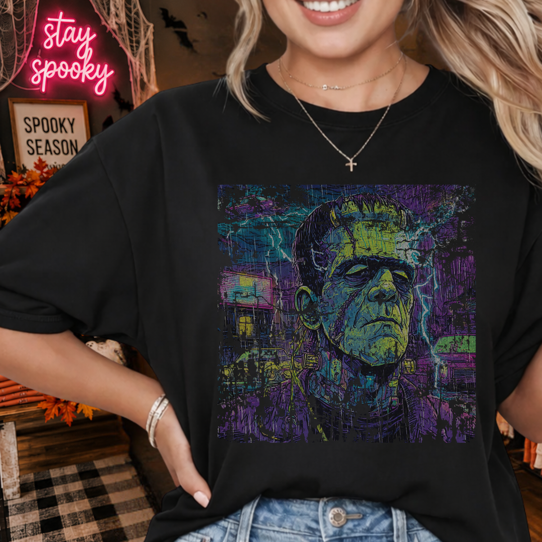 DTF TRANSFER ONLY  - Halftone Frankenstein