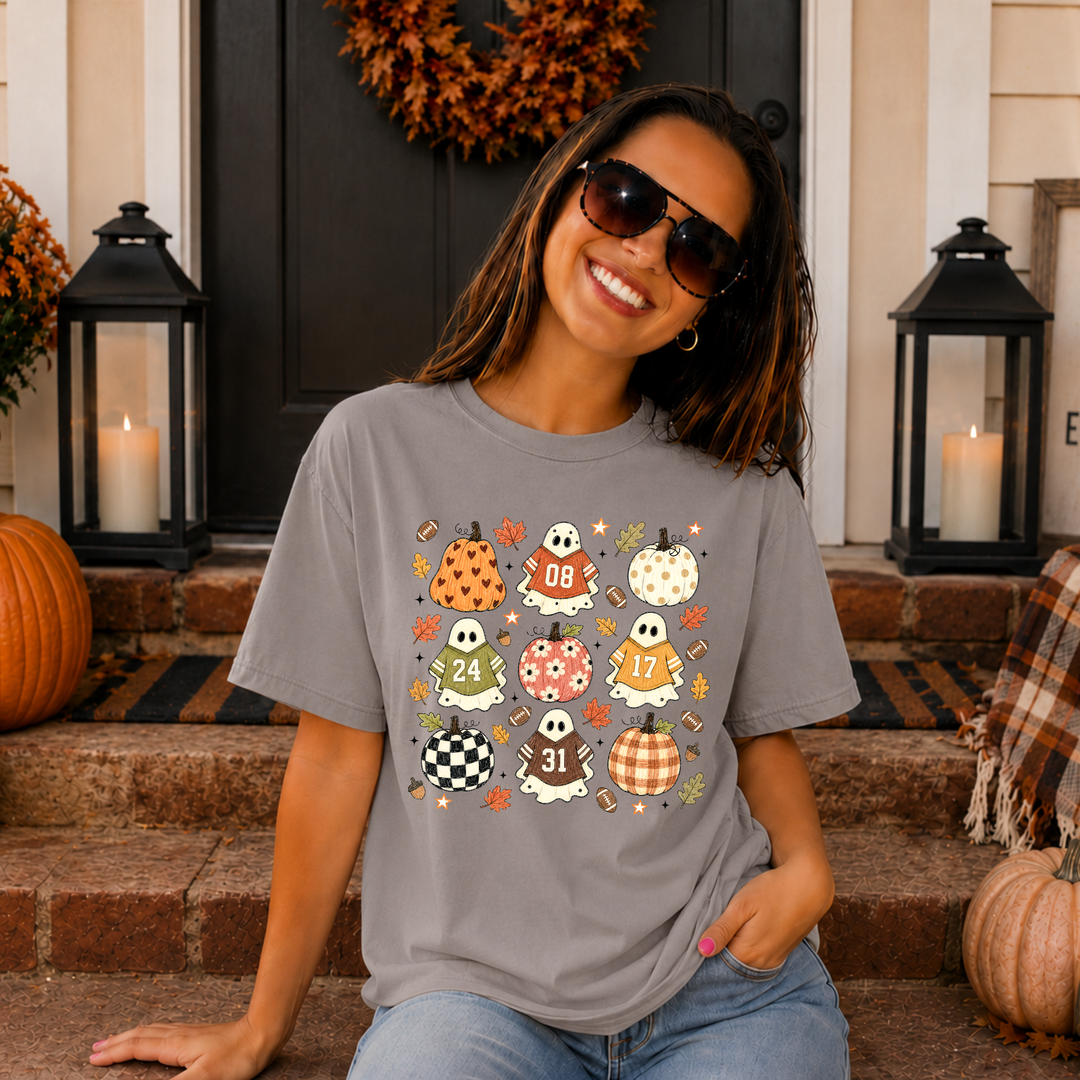 DTF TRANSFER ONLY  - Football Ghosts & Pumpkins