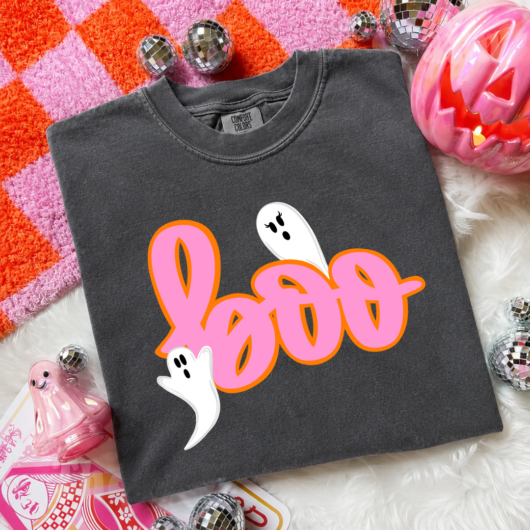DTF TRANSFER ONLY  - Pink & Orange Boo