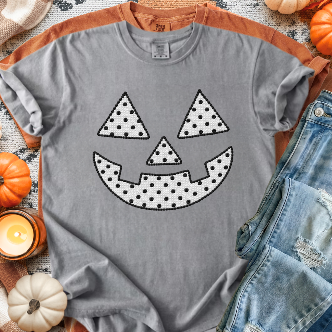DTF TRANSFER ONLY  - Dots Jack-O-Lantern