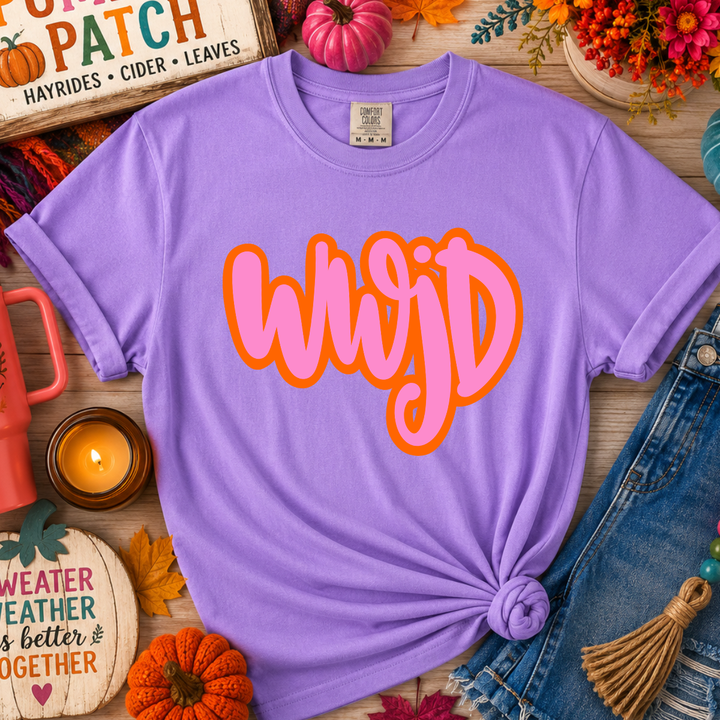 DTF TRANSFER ONLY  - Orange & Pink WWJD