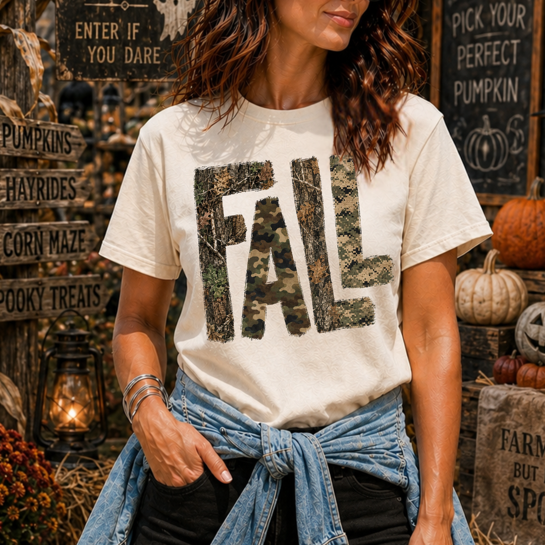 DTF TRANSFER ONLY  - Camo Fall Letters
