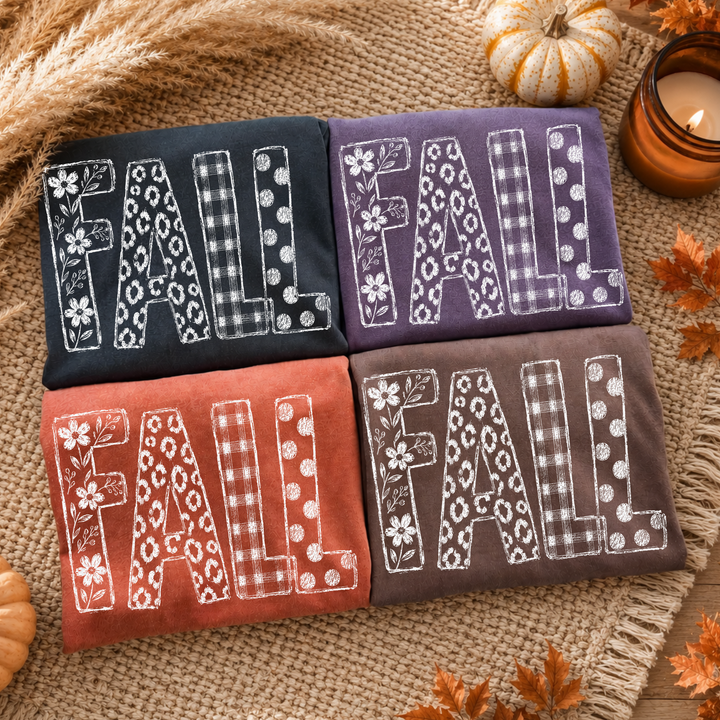 DTF TRANSFER ONLY  - Patterned Fall Letters