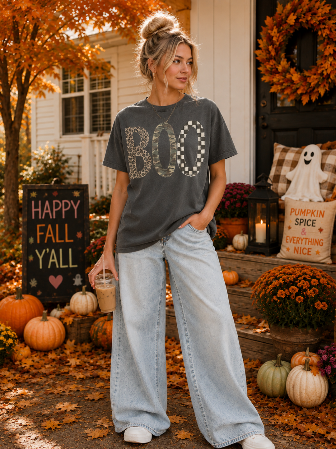 DTF TRANSFER ONLY  - Neutral Patterned Boo