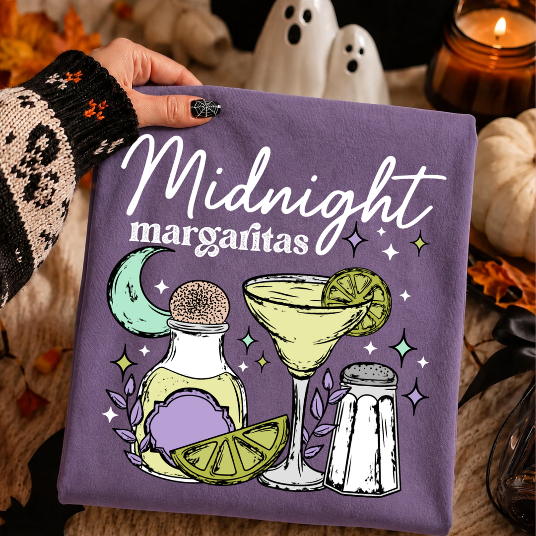 DTF TRANSFER ONLY  - Doodle Midnight Margaritas White Text