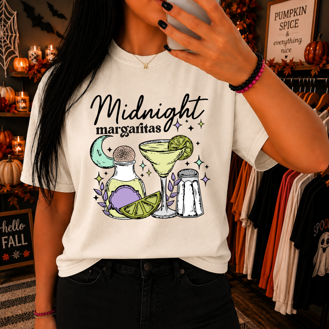DTF TRANSFER ONLY  - Doodle Midnight Margaritas Black Text