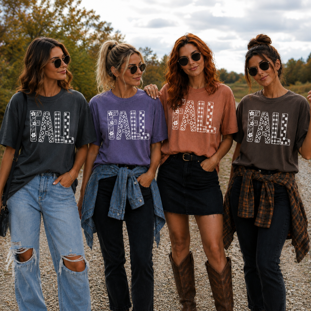 DTF TRANSFER ONLY  - Patterned Fall Letters