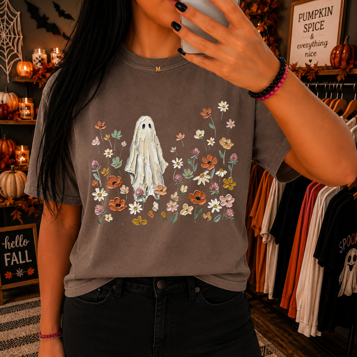 DTF TRANSFER ONLY  - Faux Painted Floral Field Ghost