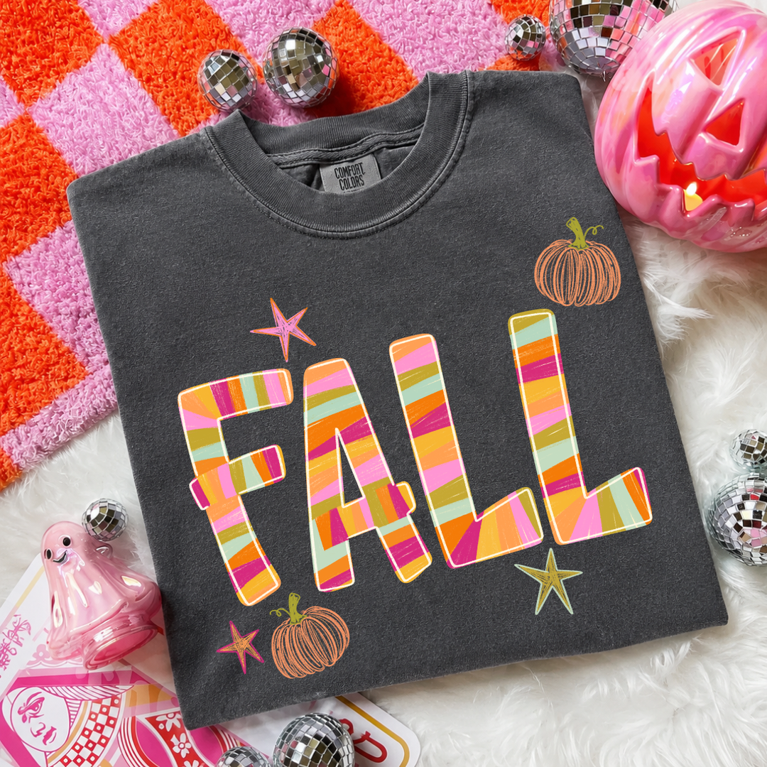 DTF TRANSFER ONLY  - Striped Fall Letters