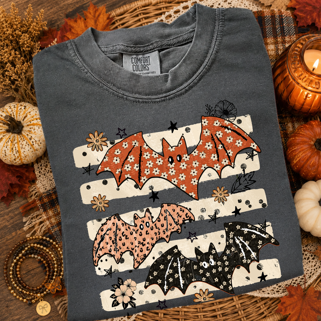 DTF TRANSFER ONLY  - Striped Spooky Bats