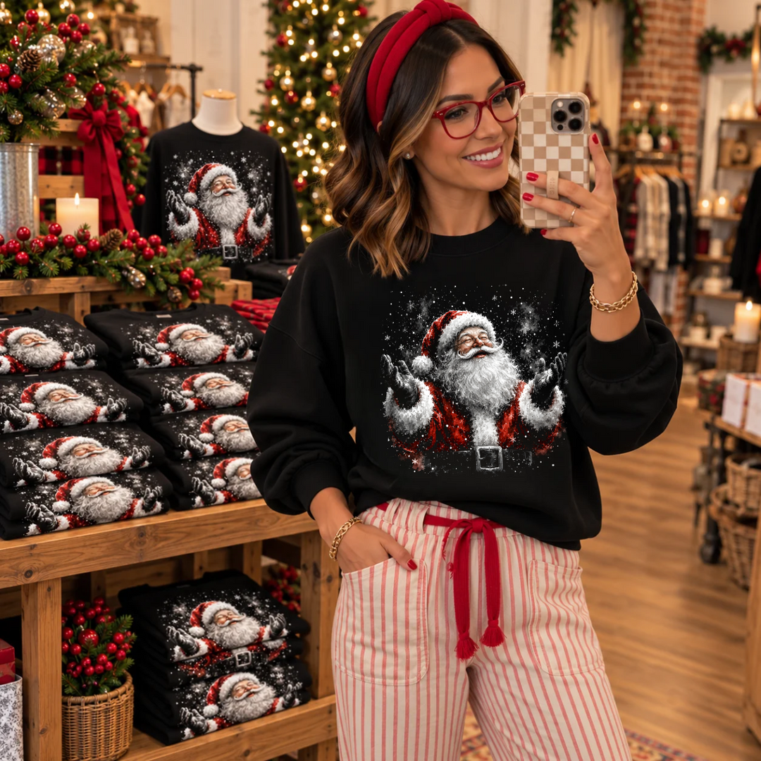 DTF TRANSFER ONLY  - Snow falling Santa