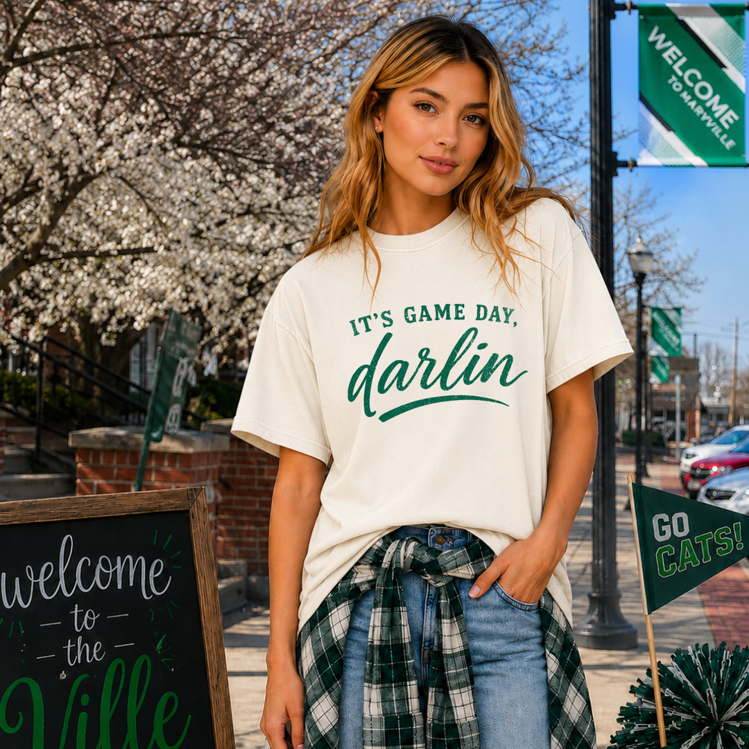 DTF TRANSFER ONLY  - GREEN It's Game Day Darlin