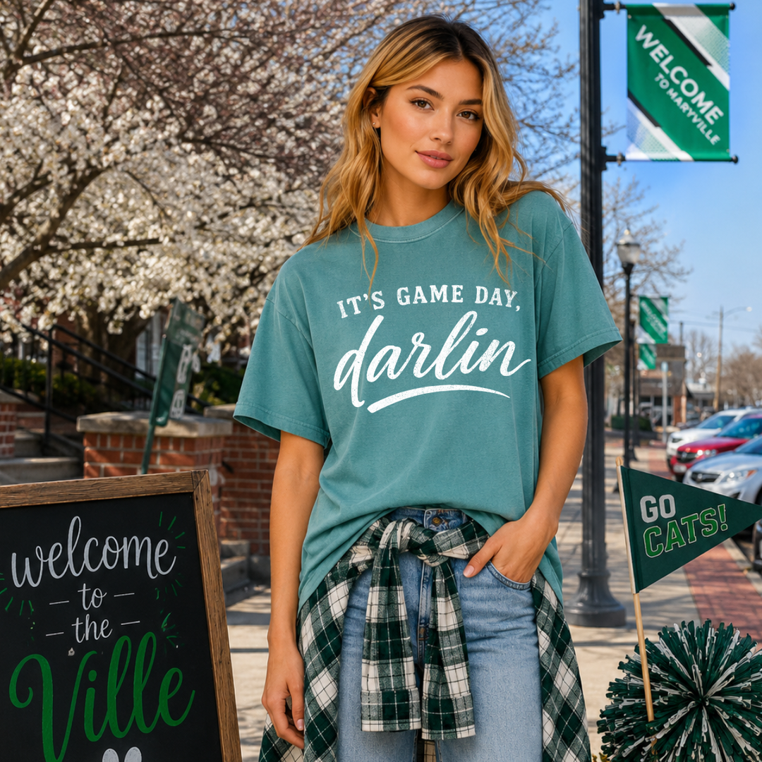 DTF TRANSFER ONLY  - WHITE It's Game Day Darlin