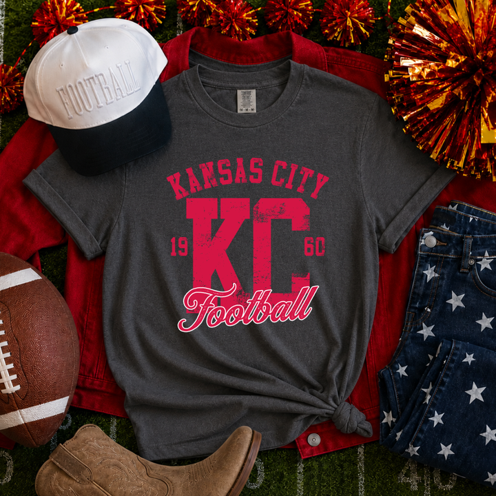 DTF TRANSFER ONLY  - Red Distressed Kansas City Football