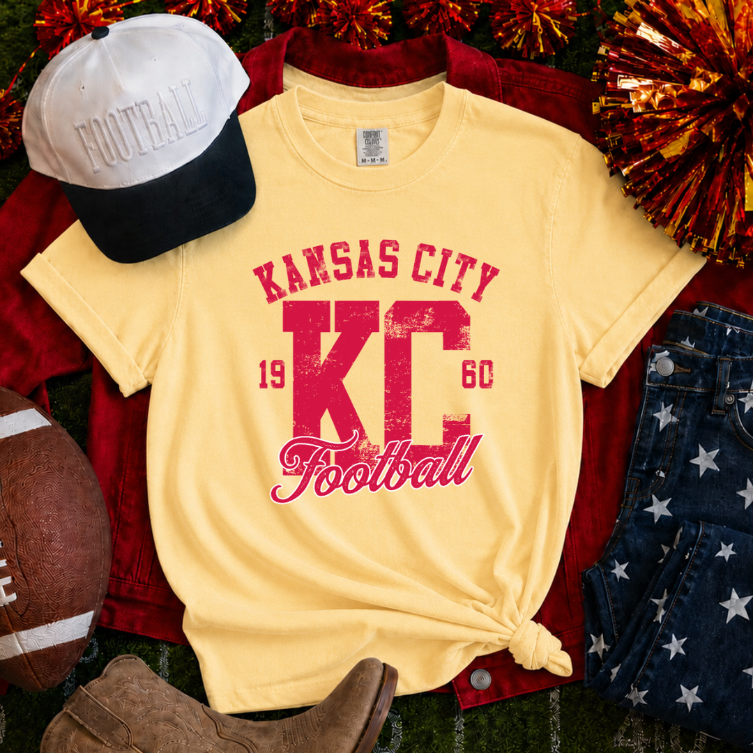 DTF TRANSFER ONLY  - Red Distressed Kansas City Football