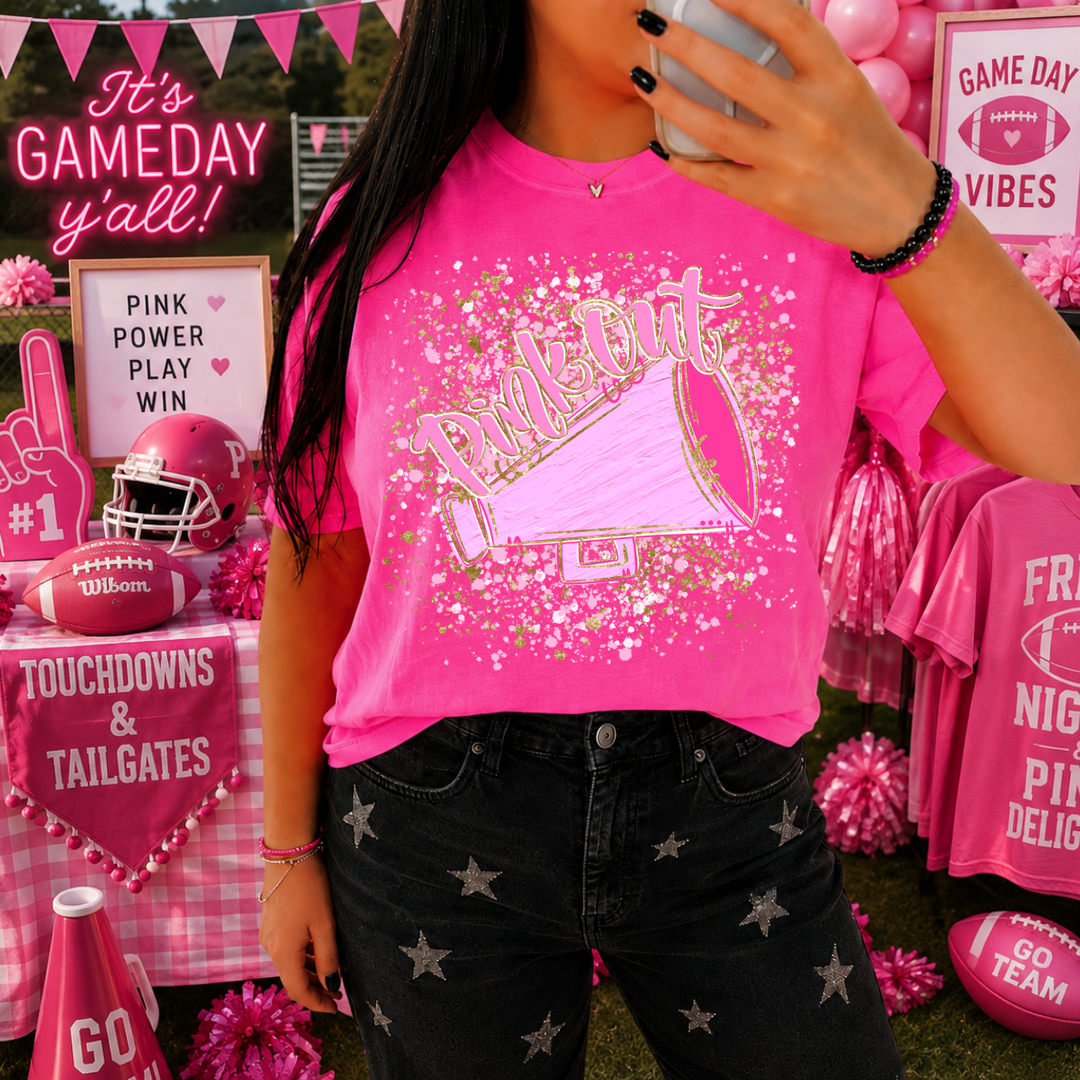 DTF TRANSFER ONLY - Pink Out Cheer
