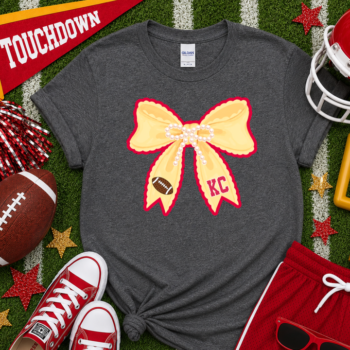 DTF TRANSFER ONLY  - Yellow KC Football Bow