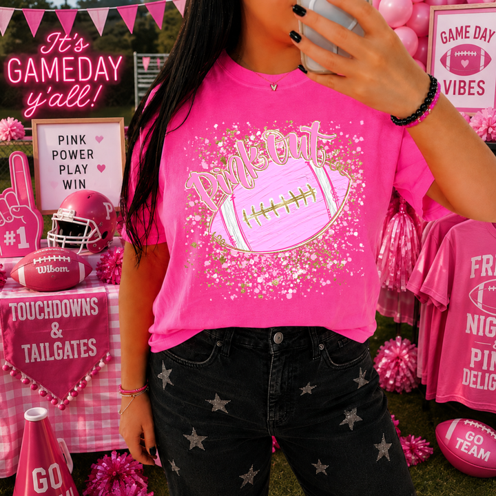 DTF TRANSFER ONLY  - Pink Out Football