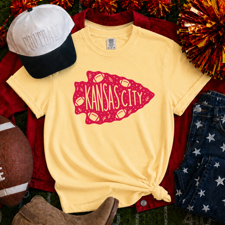 DTF TRANSFER ONLY  - Red Kansas City Football Arrowhead