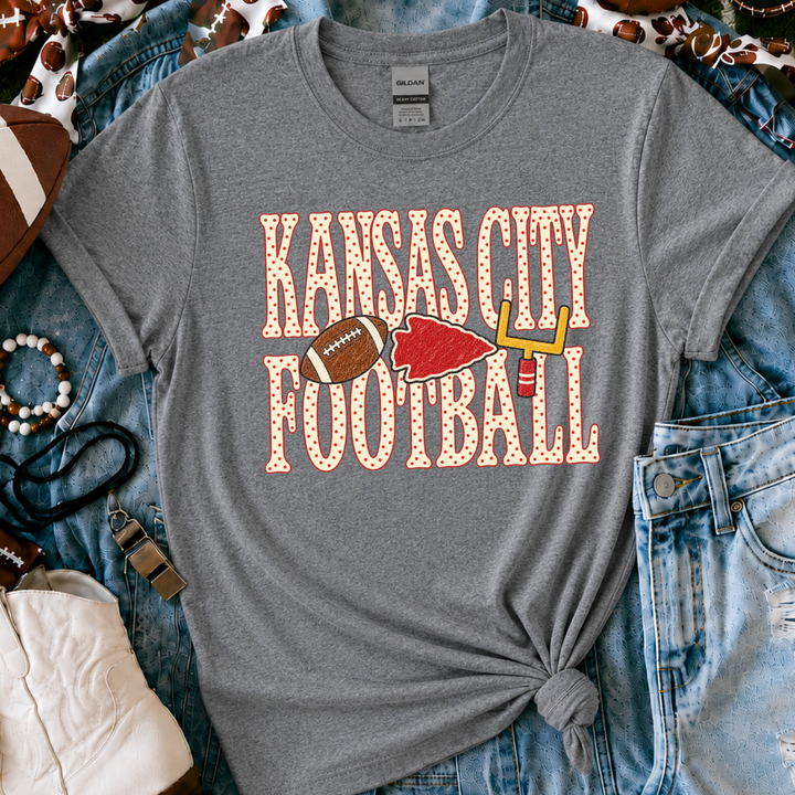 DTF TRANSFER ONLY  - Kansas City Polkadot Letters - Football-Arrowhead-FieldGoal