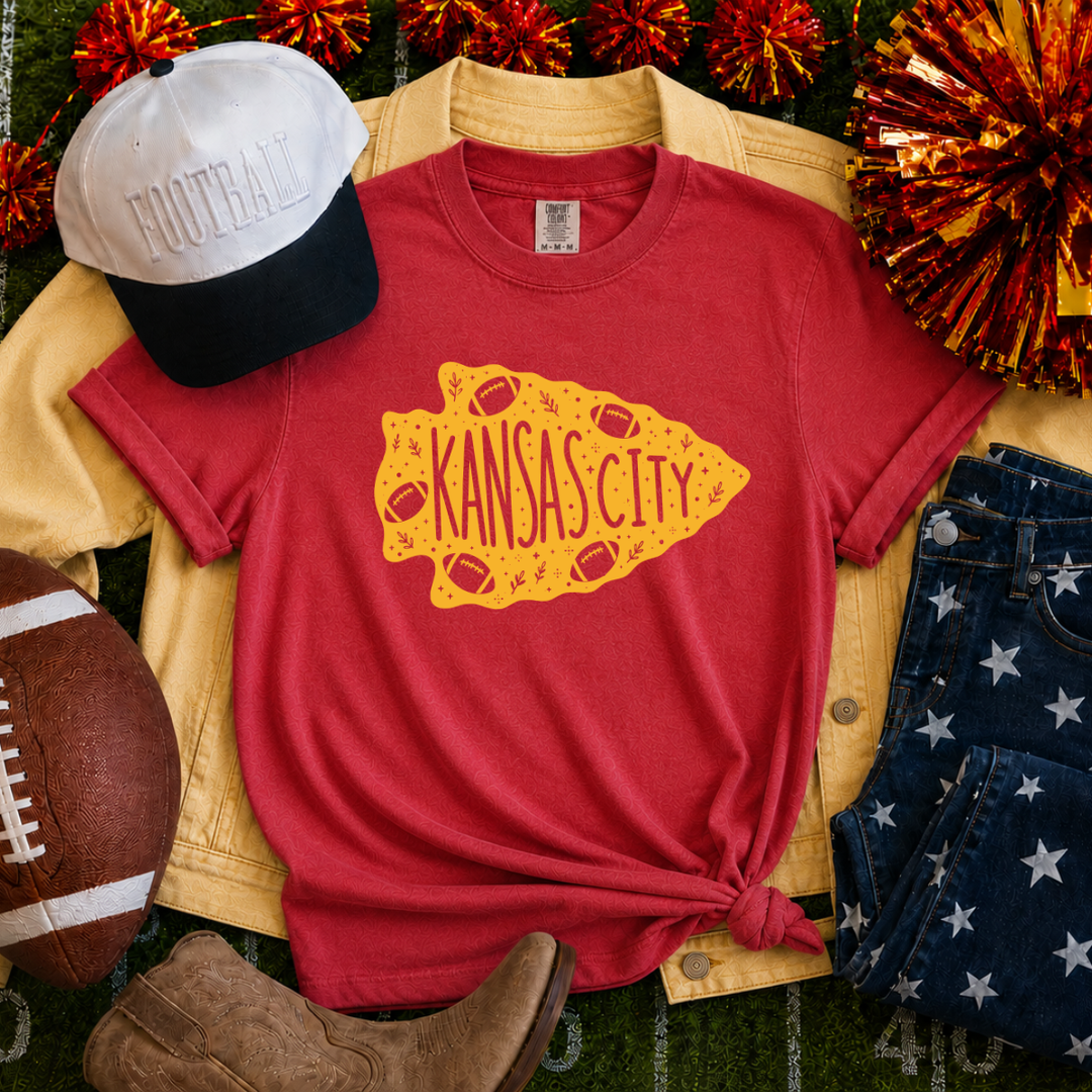 DTF TRANSFER ONLY  - Gold Kansas City Football Arrowhead