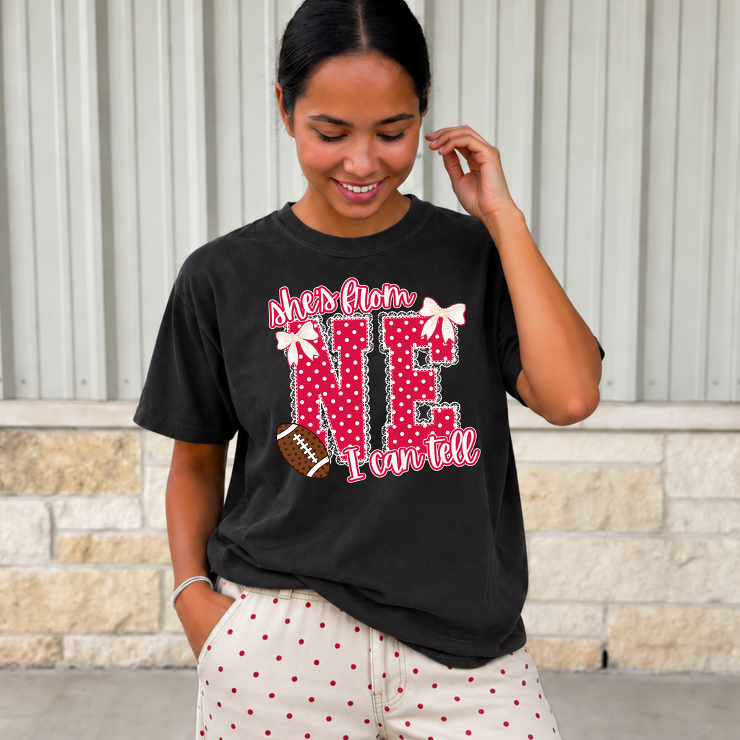 DTF TRANSFER ONLY  - She's From Red/White Polkadot Lace N-E I can Tell